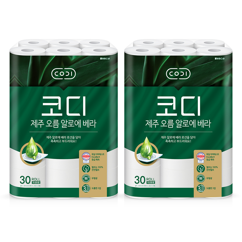 코디 3겹 제주 오름 알로에 베라 화장지 31,960원