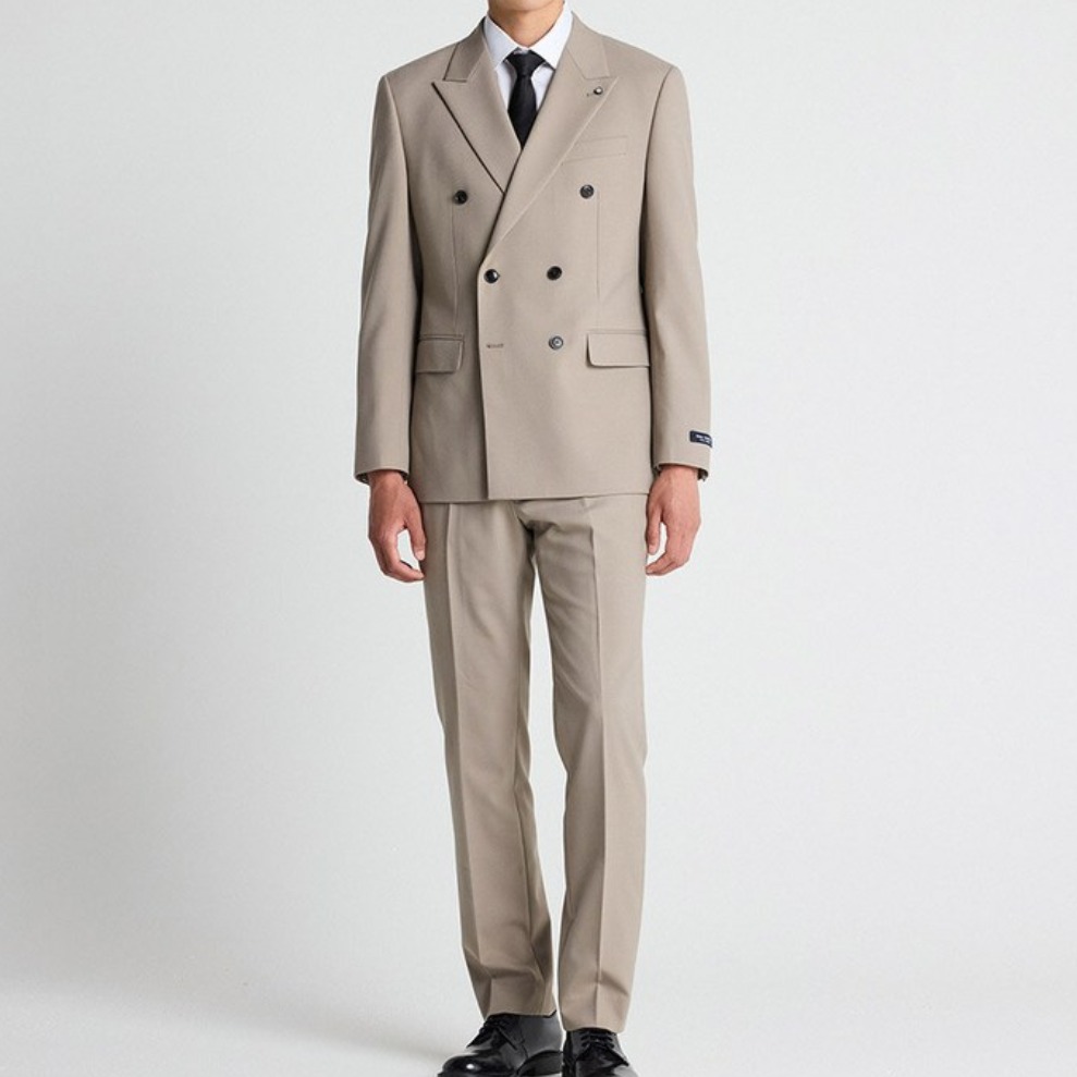 엑스트라파인 울 31% 더블 브레스티드 수트_베이지 (클래식핏)_SSJVA62SET 89,000원