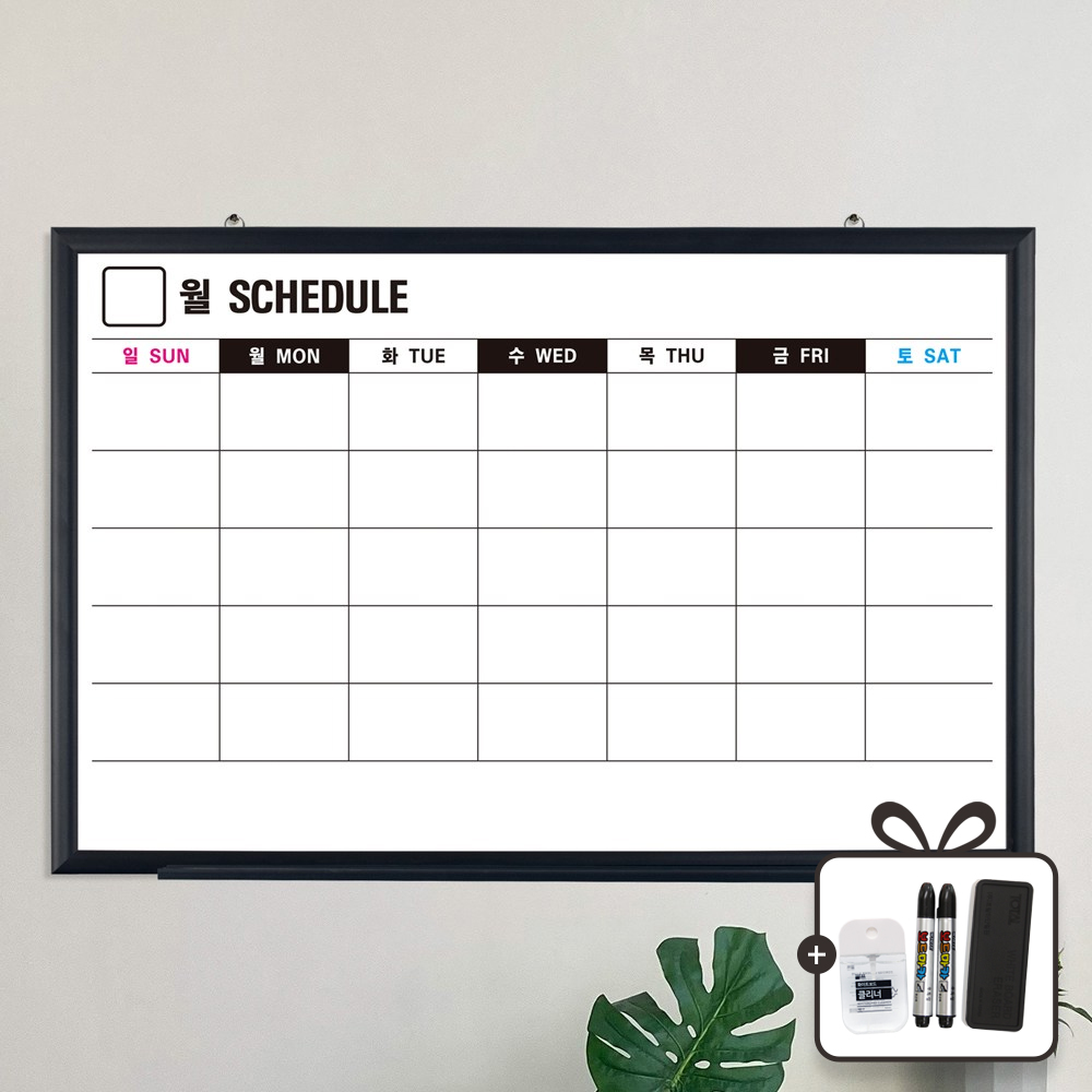 토탈하얀칠판 스케줄 보드 한글형 (블랙우드), 블랙우드 44,000원