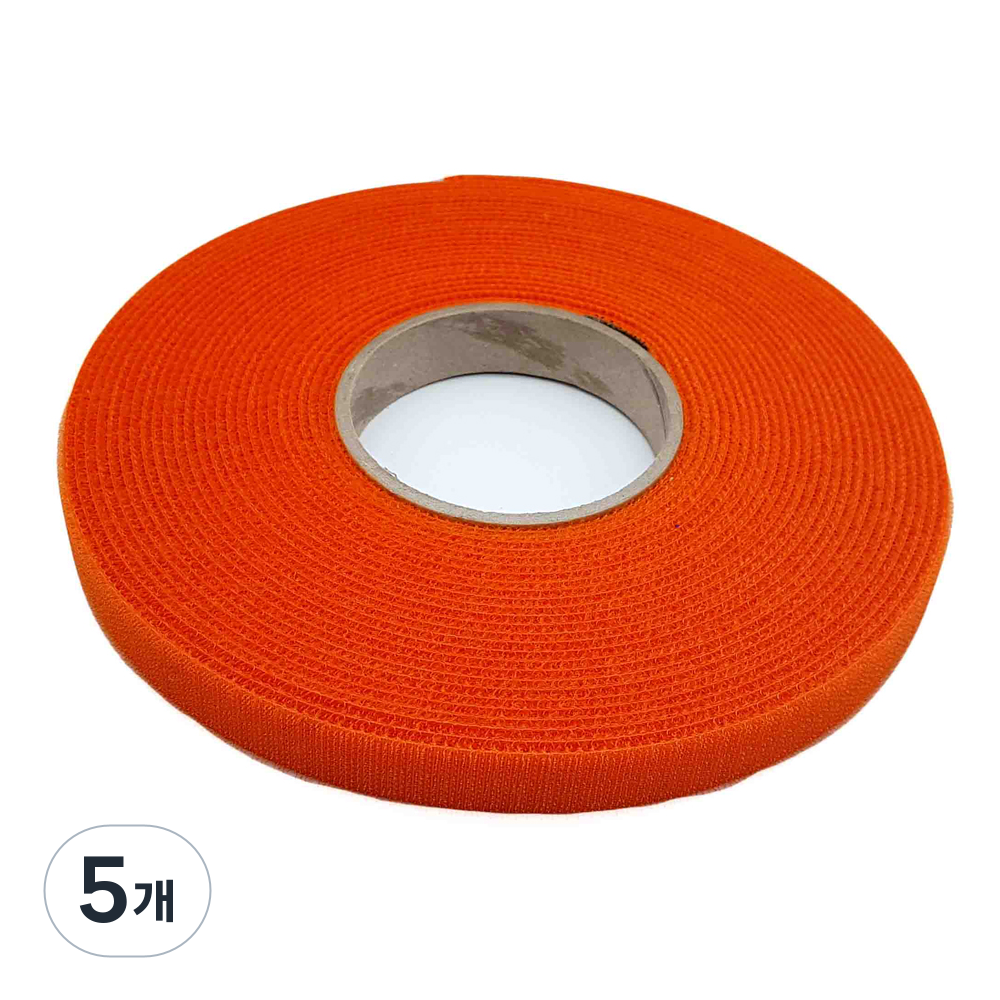 폭 2cm 국산 잘라쓰는 전선정리 암수한몸 양면벨크로타이 주황색 일반형, 5개 87,400원