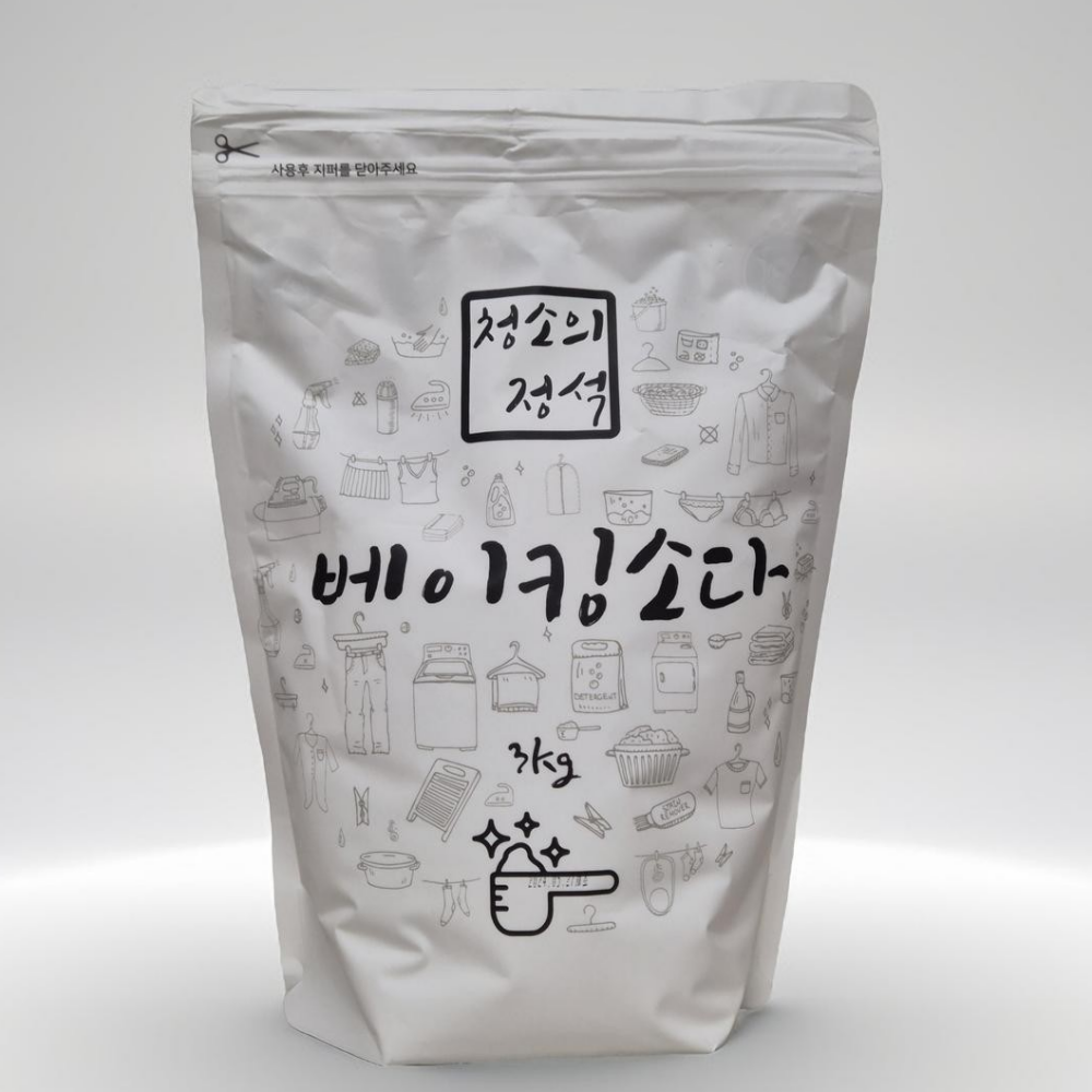 베이킹소다 파우치 3kg 청소의정석 대용량, 1개, 3kg 9,900원