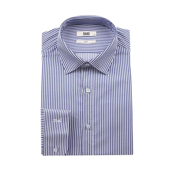 닥스셔츠 [25년FW신상품][선물추천상품] 세련된 블루 스트라이프 패턴은 비즈니스와 격식 있는 자리 모두에서 깔끔하고 단정한 인상을 연출하기 좋은 슬림핏 드레스셔츠 81,000원