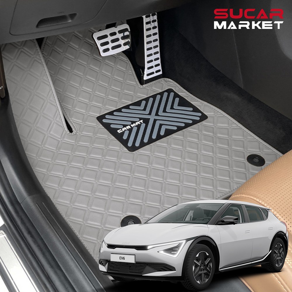 카구 더뉴 EV6 2026 스퀘어 발매트 SUV 운전석+조수석+뒷자석 트렁크 차량용품 128,000원