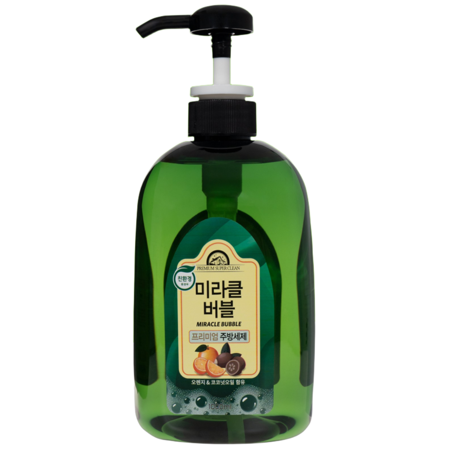 미라클버블 친환경 주방세제 1000ml 친환경인증 고시1종 과일야채 세척가능, 1개, 1L 7,000원