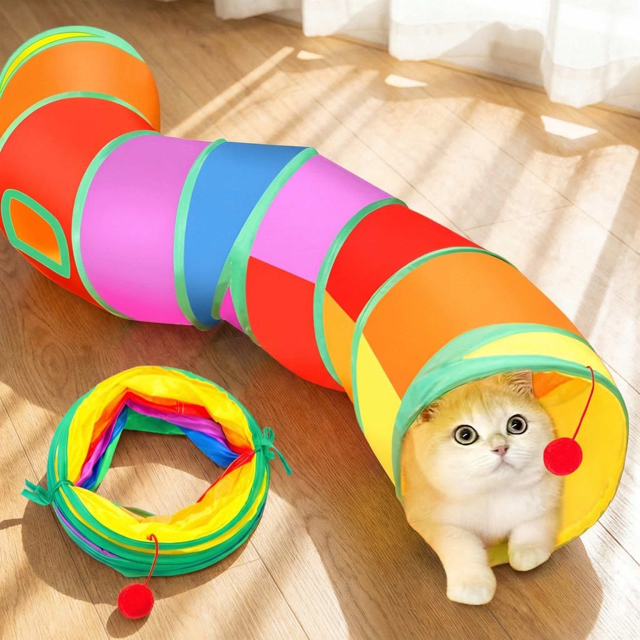 엘케이굿 숨숨집 접이식 S형 고양이 터널 놀이터 17,800원