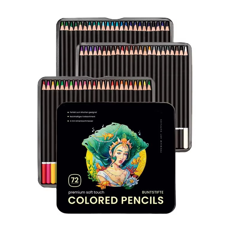 BVIEW STUDIO 아트 유성 프리미엄 Color-Colour 전문가용 틴케이스 72컬러 색연필 독일 수출품, 1세트, 72색 29,980원