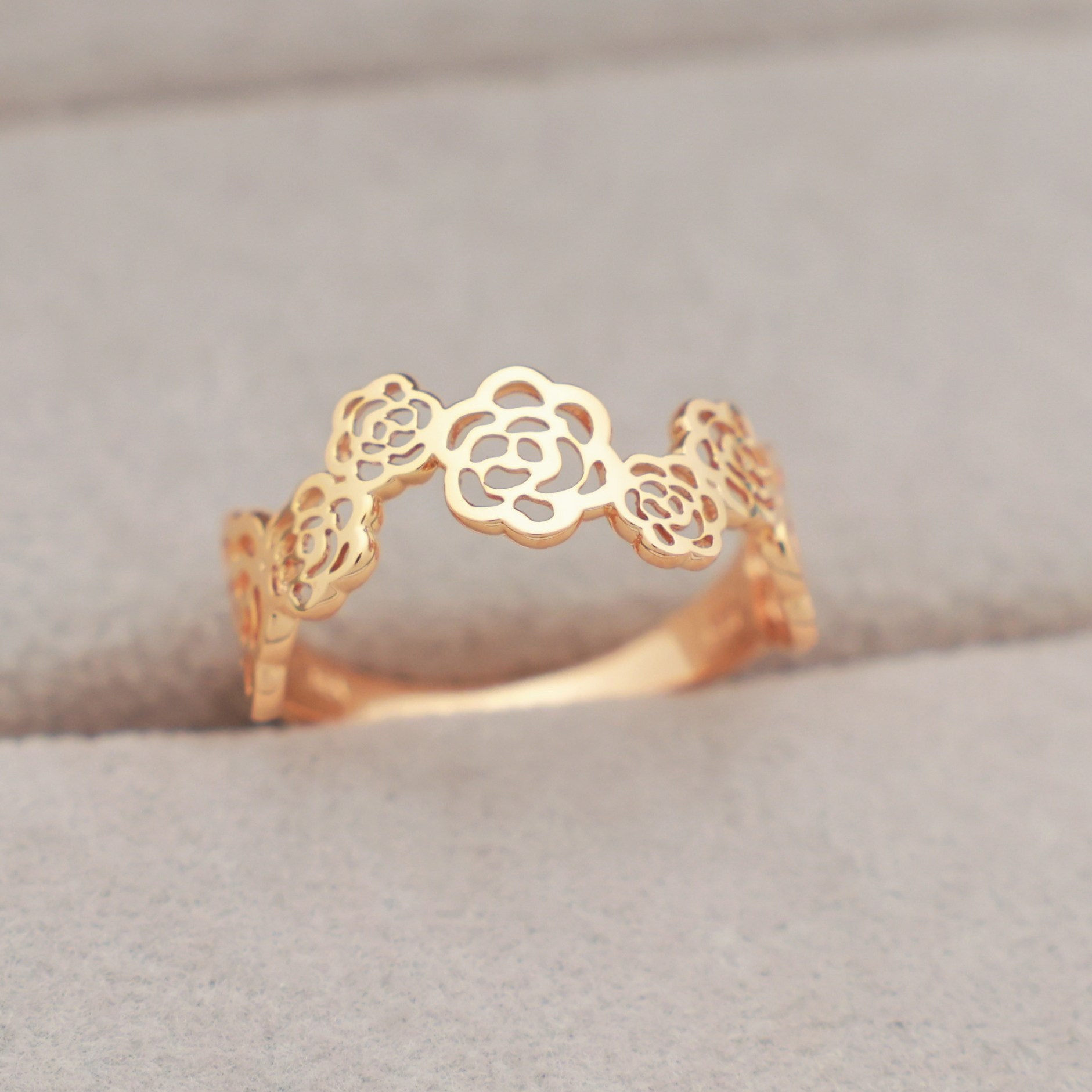 14k 18k 로즈골드 장미 반지 컷팅 모녀 우정 행운 패션 심플 데일리 선물 레이어드(R305)체리스쥬얼리 545,530원