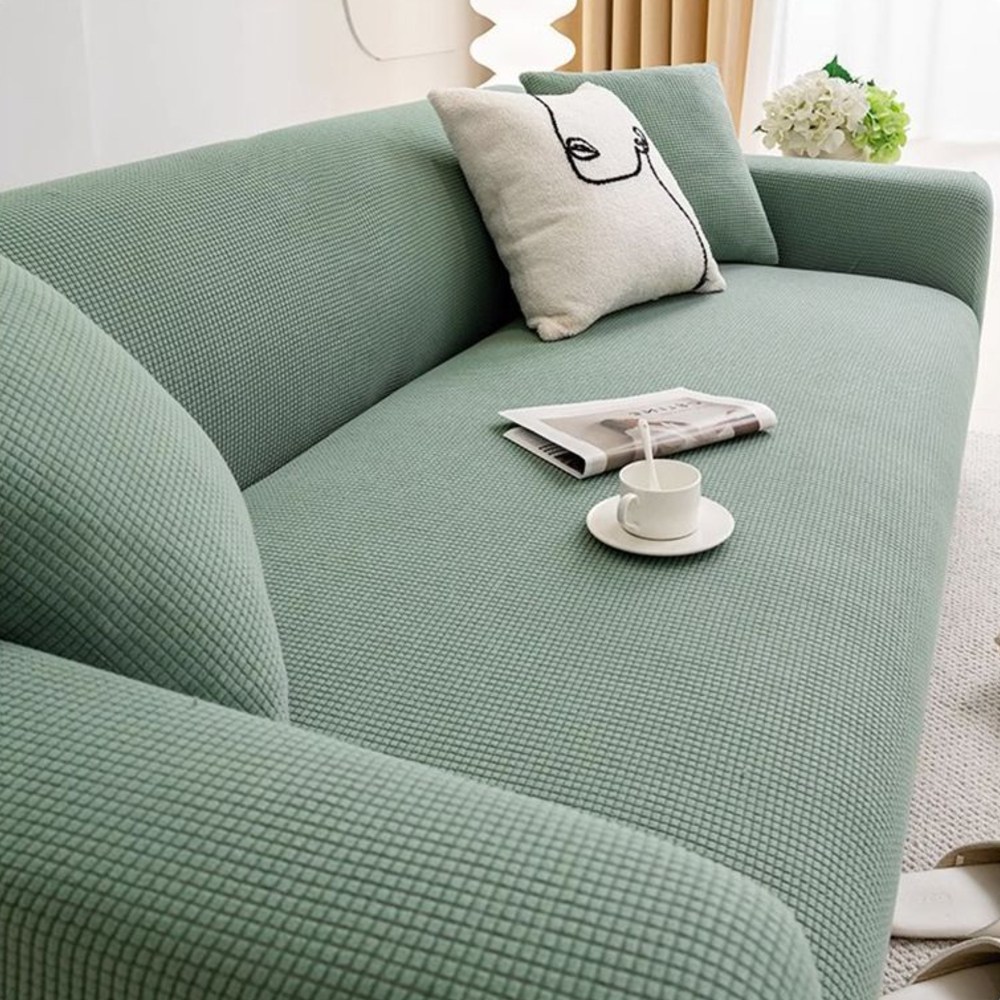 [먼지 없는] 커버무드 고탄력 와플 소파커버 + 자체제작 고정 스펀지, 말차 그린, 1개 26,500원