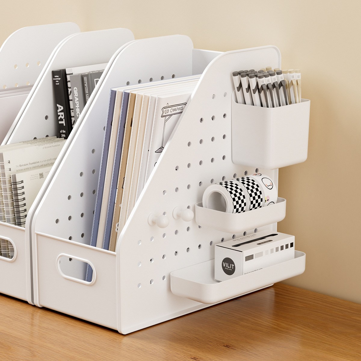 대경마켓 타공판 멀티 수납 파일꽂이, 1개, 화이트 14,800원