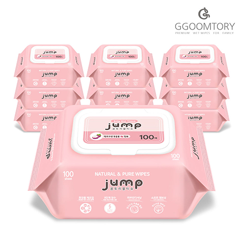 꿈토리 물티슈 뉴 가득찬 챔프 55gsm 캡형 100매 10팩 저자극 무향 9,610원