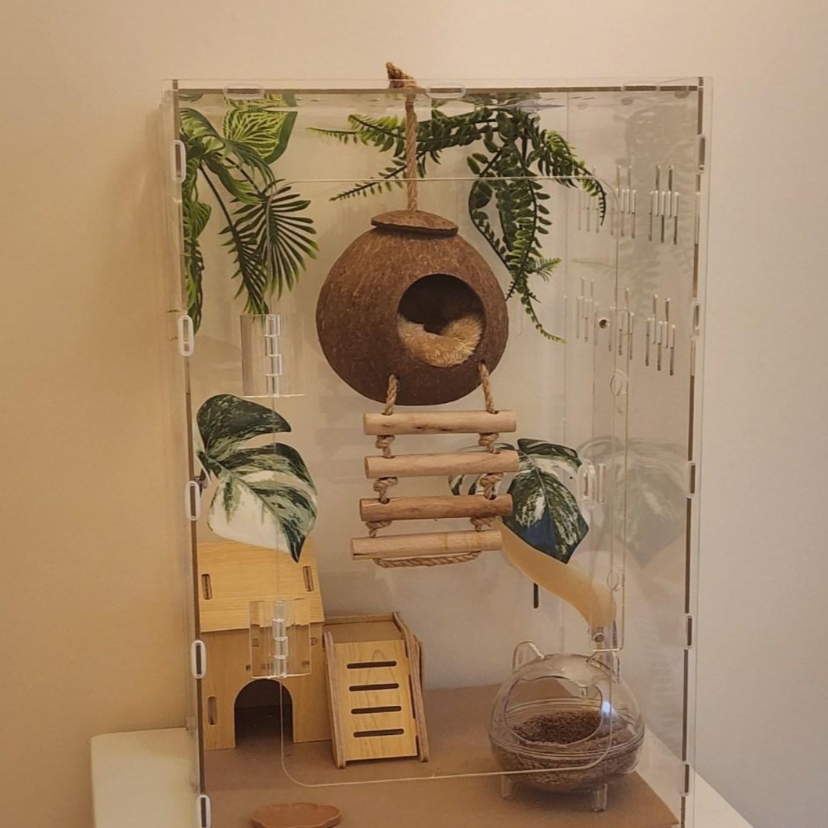 파충류 도마뱀 소동물 코코넛 사다리 은신처 중,대 1개 6,920원