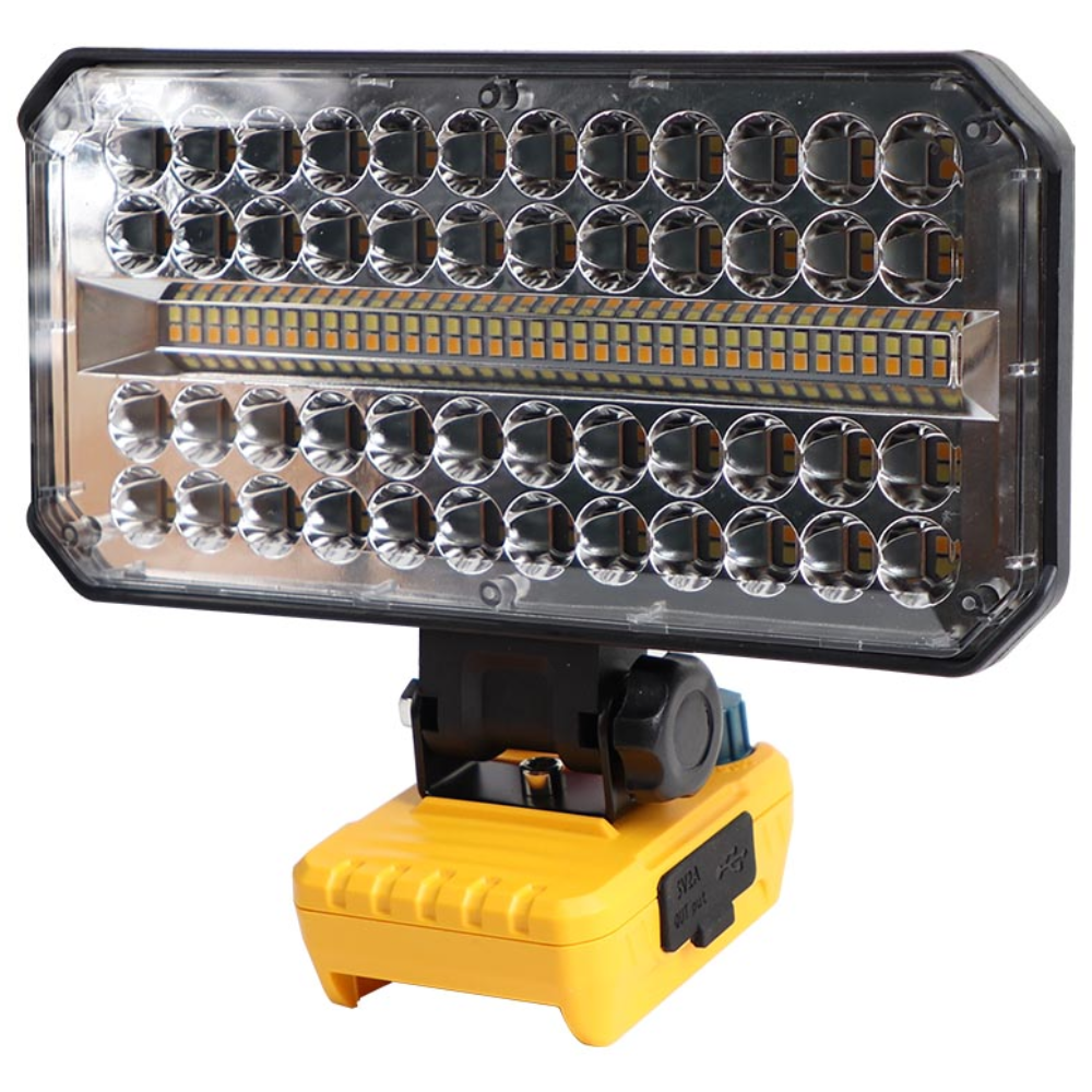 WIZ 충전 LED 작업등 굴절 써치라이트 고휘도LED 122개 4,200루맨 디월트 배터리 호환 (배터리별도) DM-3310, 1개 33,500원