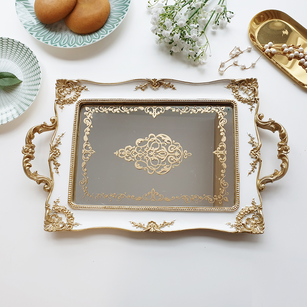 인테리어 엔틱 미러 트레이, 02 스퀘어화이트 39,800원