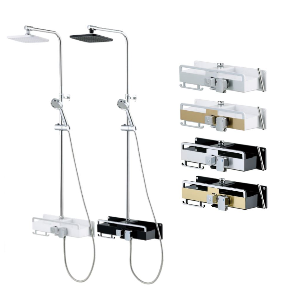 셀프리빙 심플 선반형 해바라기 샤워기 수전 본체 무타공 [셀프영상 설치가능],, 블랙실버, 1개 82,000원