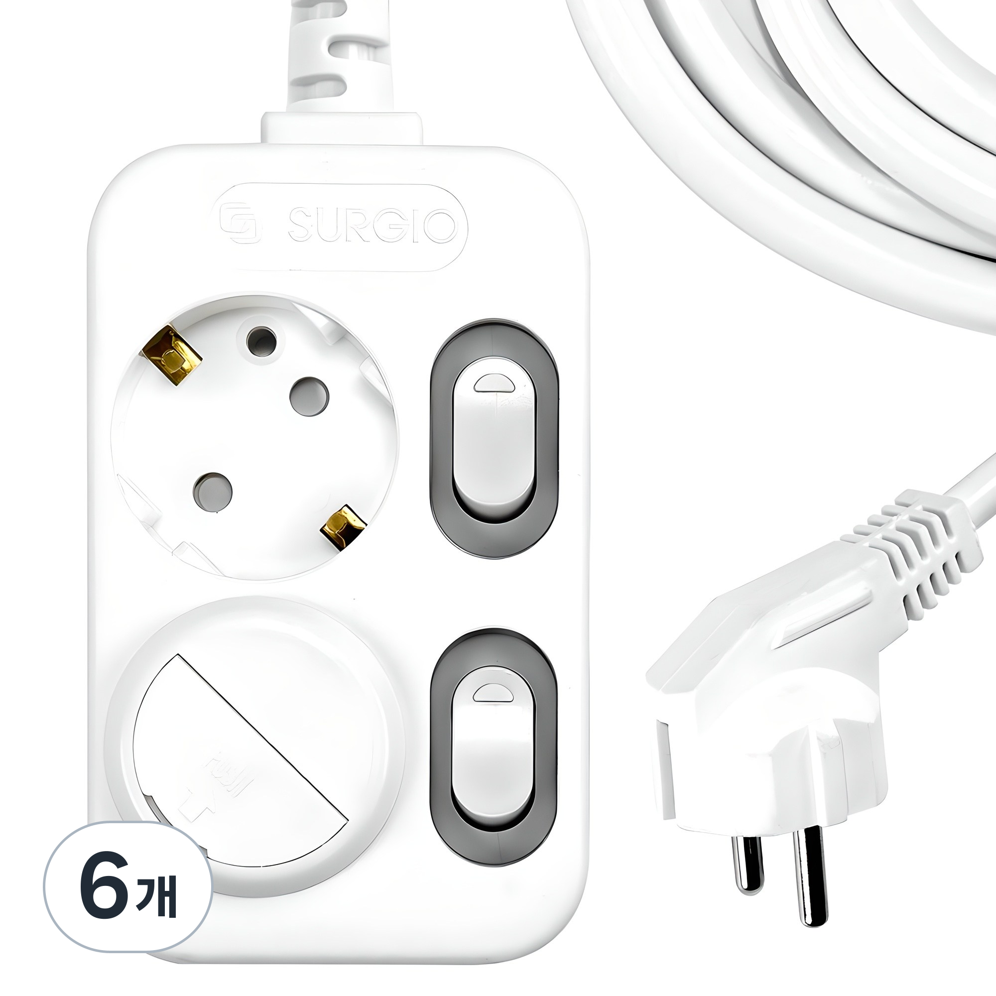 써지오 개별 안전커버 멀티탭 2구 DH-2029-RT + 안전커버 1p 랜덤발송, 3m, 혼합색상, 6개 43,800원