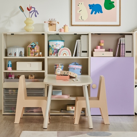 한샘 샘키즈 교구장세트 낮은 도어형 1800 + 책상의자세트 높이조절형 1000 701,720원
