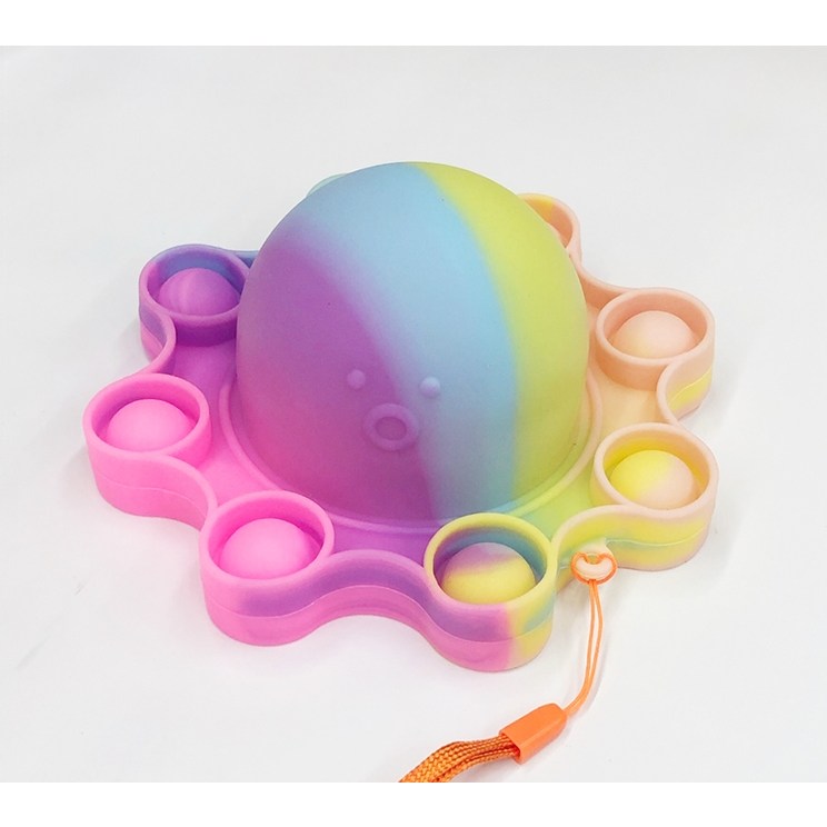 문어 모양 푸시팝 팝잇 말랑이 주물럭 레인보우 파스텔, 3. 빅 문어푸시팝, 1개 1,500원