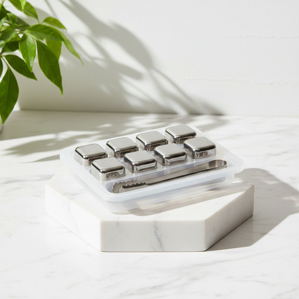 스테인리스 아이스큐브 8P세트 녹지않는 얼음 실버사각 19,200원