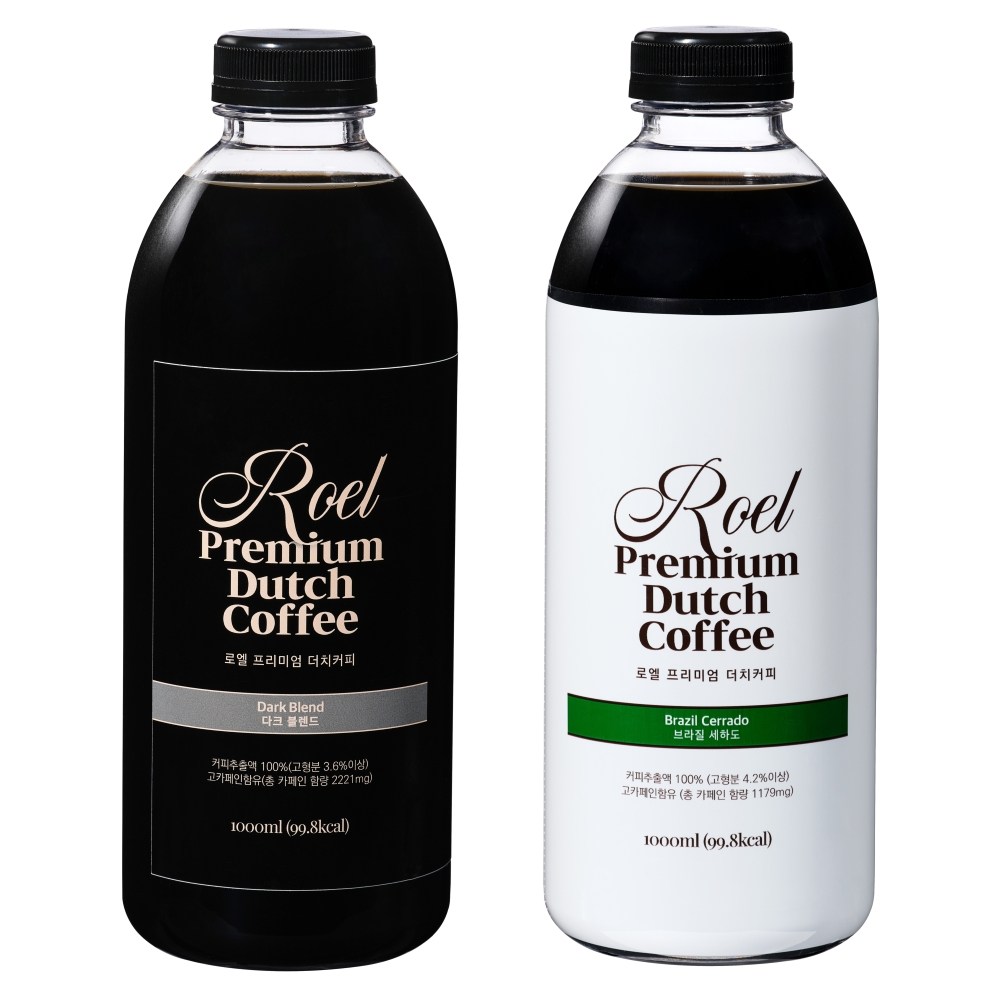 로엘 더치커피 콜드브루 원액 다크 블렌드 1L + 브라질 1L, 1L, 2개, 1개입 21,800원