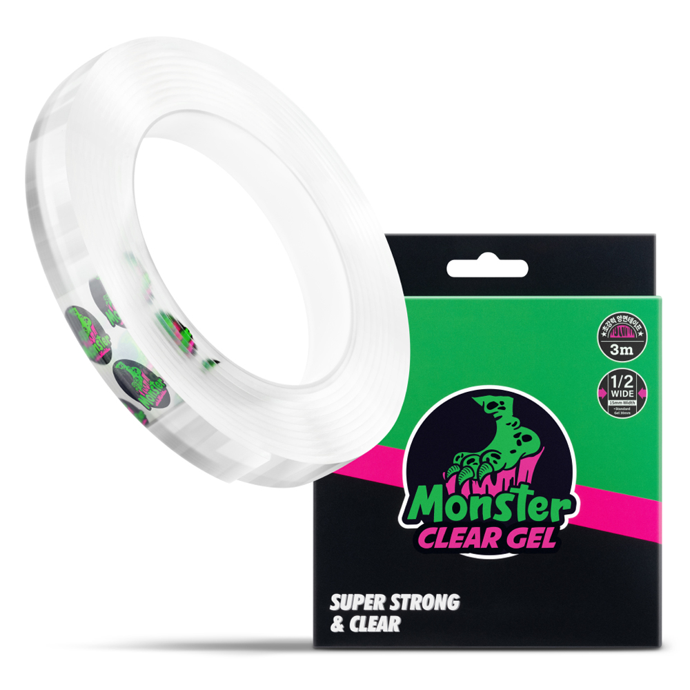 몬스터 폭좁은 클리어겔 다용도 초강력 양면테이프 15mm x 3m, 투명, 1개 8,900원