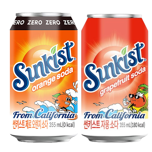 썬키스트 소다 탄산음료 자몽 12캔 + 썬키스트 소다 탄산음료 제로 오렌지 12캔 11,880원