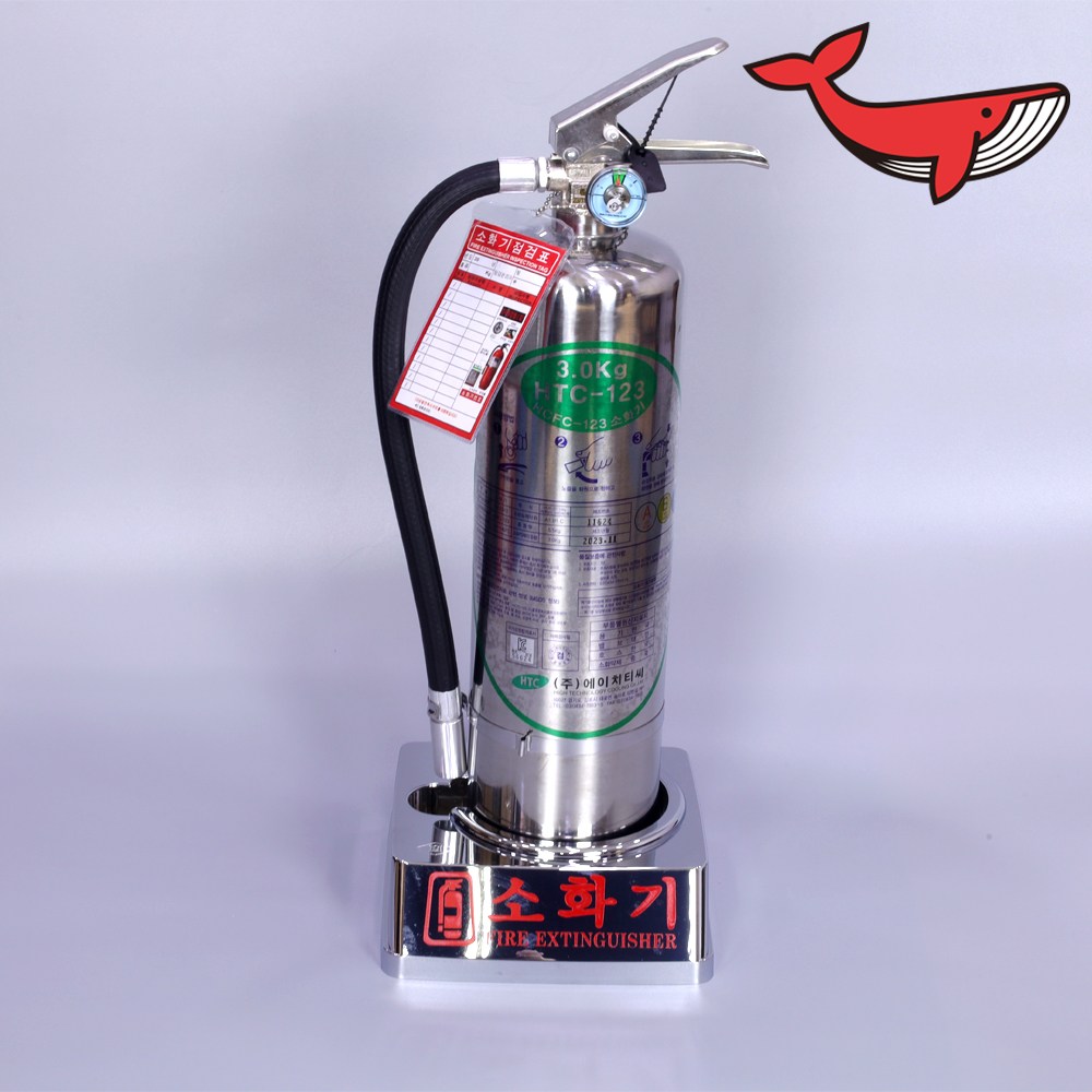 HCFC-123 가스식 소화기 3kg 하론 할로겐 소화기 대체 전기화재 가스 가스계 청정 소화기 + 점검표 + 크롬받힘대 192,000원