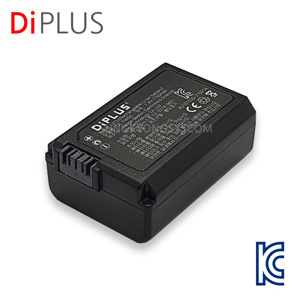 디아이플러스 KC인증 소니 NP-FW50 호환배터리/충전기  a3000,a5000,a5100,a6000,a6300,a6400,a6500,a7,a7m2,7r,7rm2,7s,7sm2 14,500원