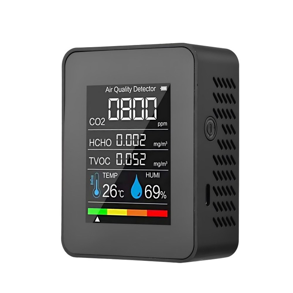 가정용 공기 질 모니터 5 in 1 디지털 CO2 HCHO TVOC 습도 및 온도 테스터 LCD 충전식 19,000원