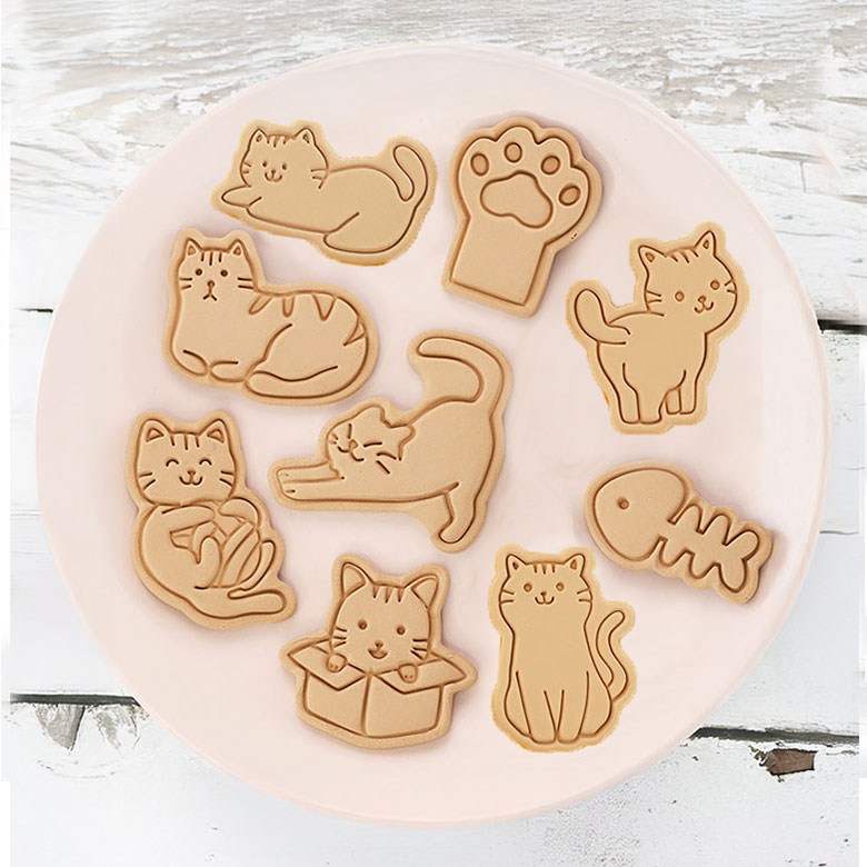 캐롯캐롯 고양이 쿠키틀 클레이몰드 베이킹도구 16종 세트 (밀대 증정), 1개, 핑크 13,800원