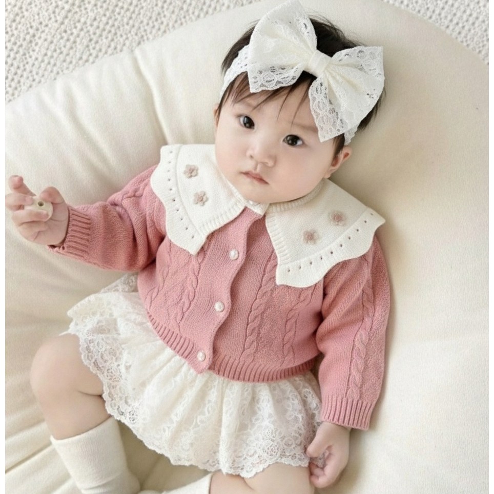 스타일원 당일배송 신생아 외출복 베이비 돌 아기 니트 카라 가디건 25,900원