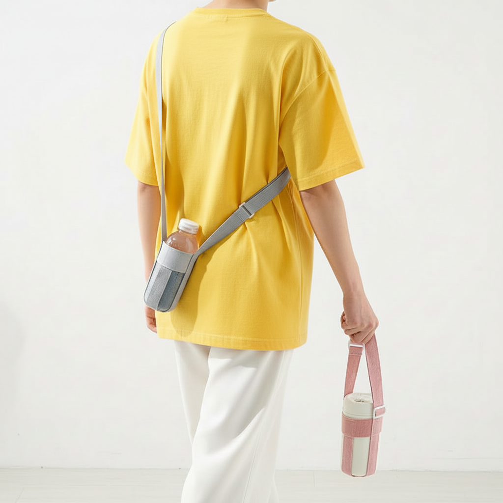 체리닷컴 휴대용 텀블러 물병 스트랩 파우치 끈 홀더, 2개, 그레이핑크 13,800원