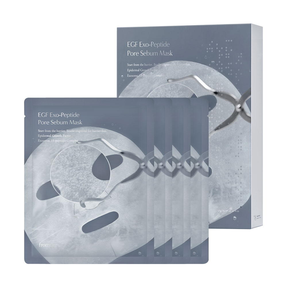 [피지흡착 마스크/화잘먹] 프롬리에 EGF 피지팩 엑소 펩타이드 모공 피지 마스크 4매입, 1개, 1개, 4개입 26,670원