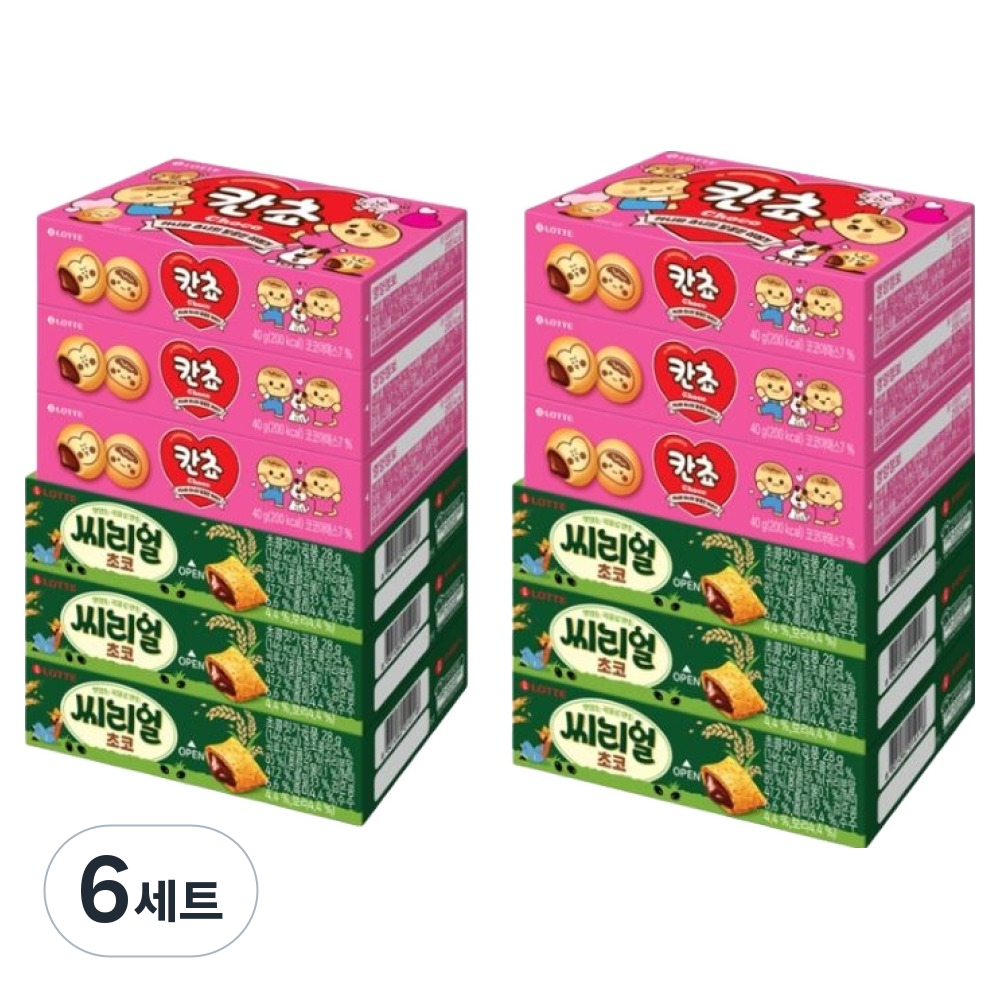 롯데웰푸드 칸쵸 3p + 씨리얼 3p 204g 23,340원