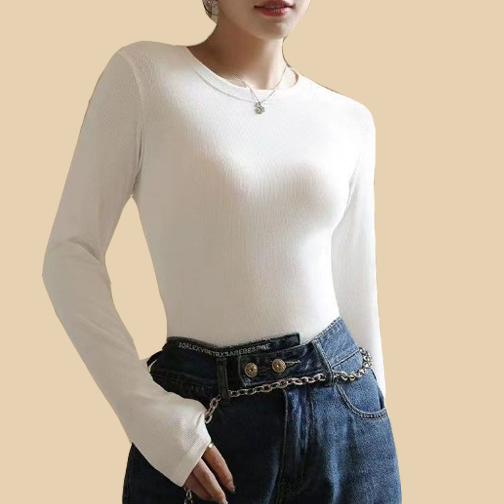 밀크린 여성 기모 이너티 긴팔티 프리미엄 소프트 무지 라운드 긴팔 티셔츠 13,300원