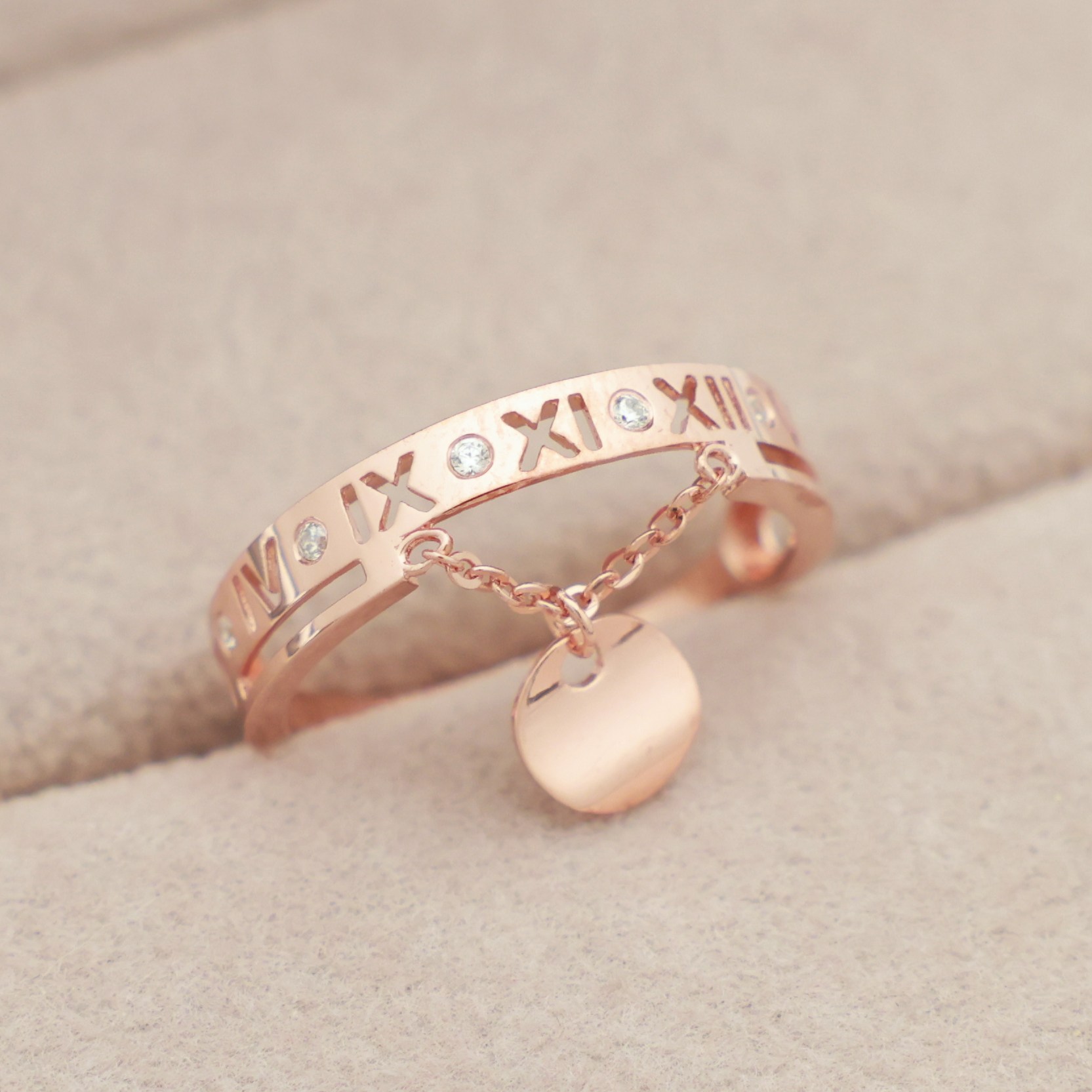 14k 18k 로즈골드 반지 로마숫자 모녀 우정 행운 패션 심플 데일리 선물 레이어드(R291)체리스쥬얼리 635,450원