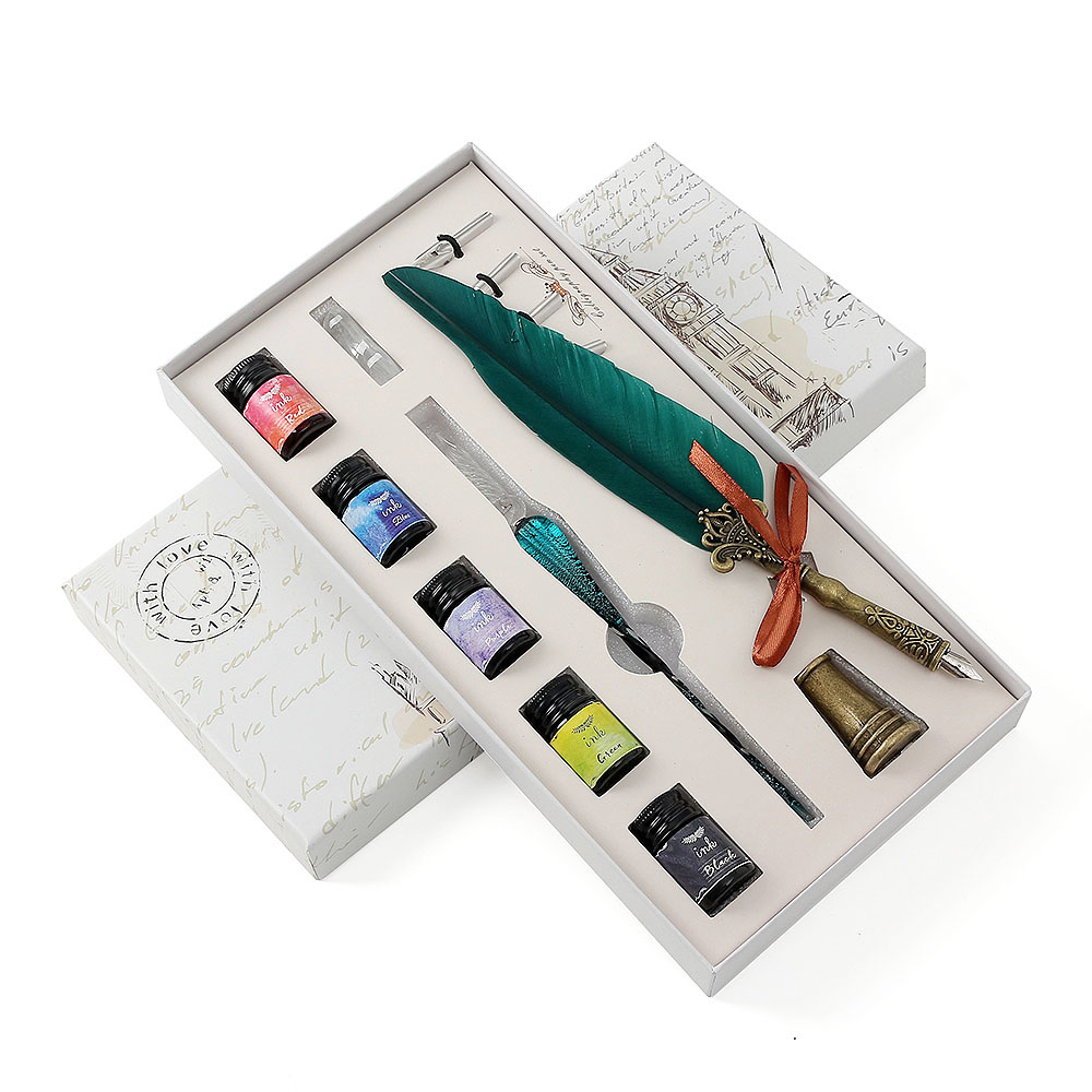 5종 빈티지 크리스탈+깃털 만년필 세트 캘리 유리딥펜 28,760원