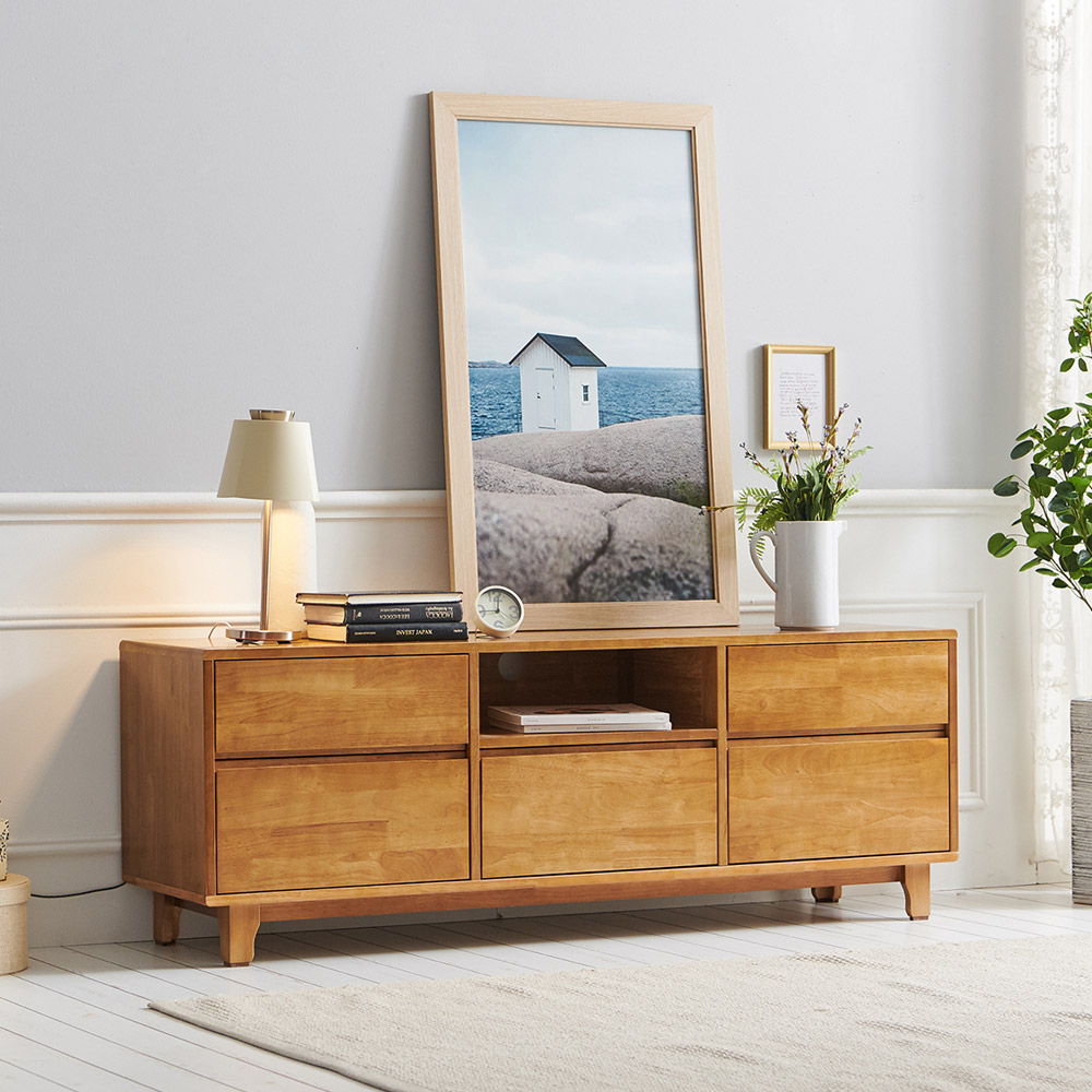 프린홈 레올 고무나무 원목 거실장 1500 269,000원