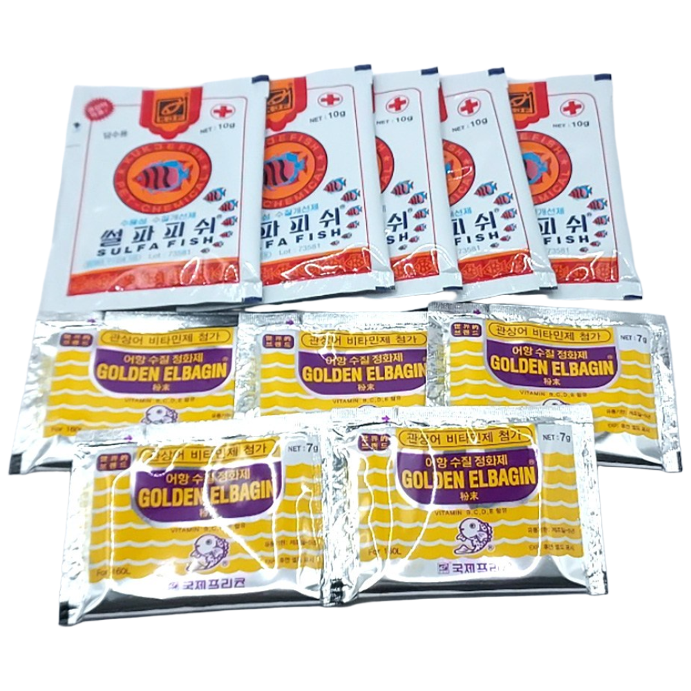 국제프리츠 셀파피쉬 골든엘바진 각 5포 총 10포 종합 수질개선제 물갈이제 비타민제 9,400원