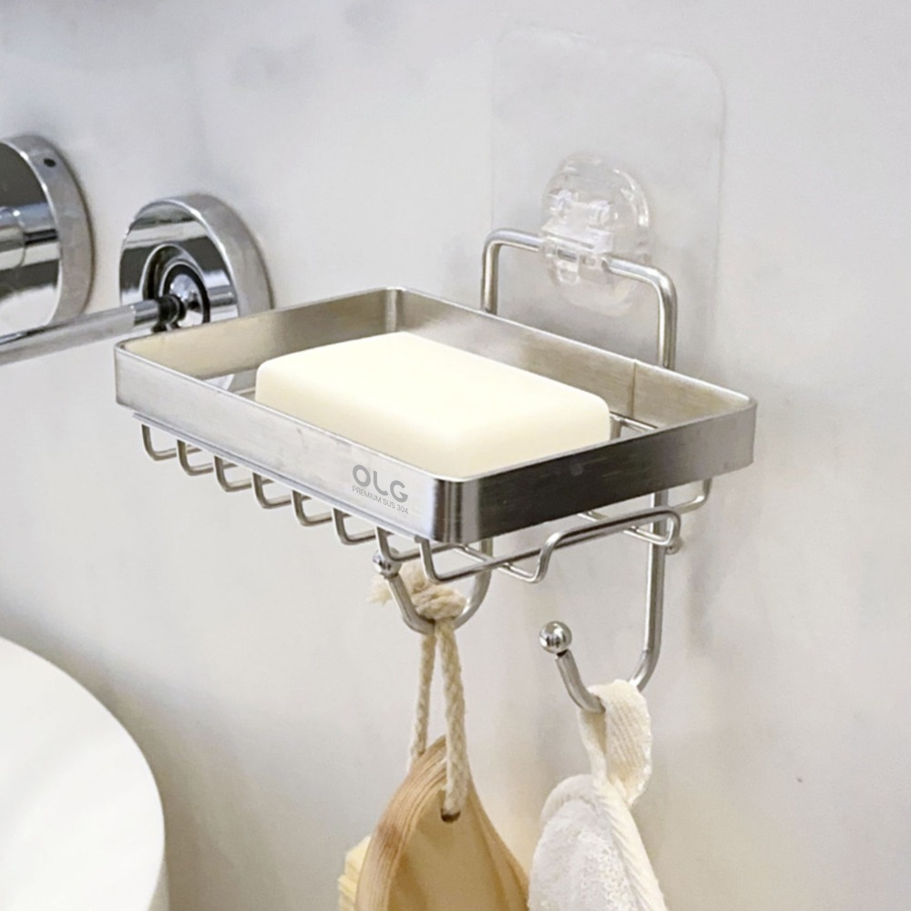 올지 무타공 비누받침대 물빠짐 비누거치대 SUS304 스테인레스, 실버, 1개 17,300원