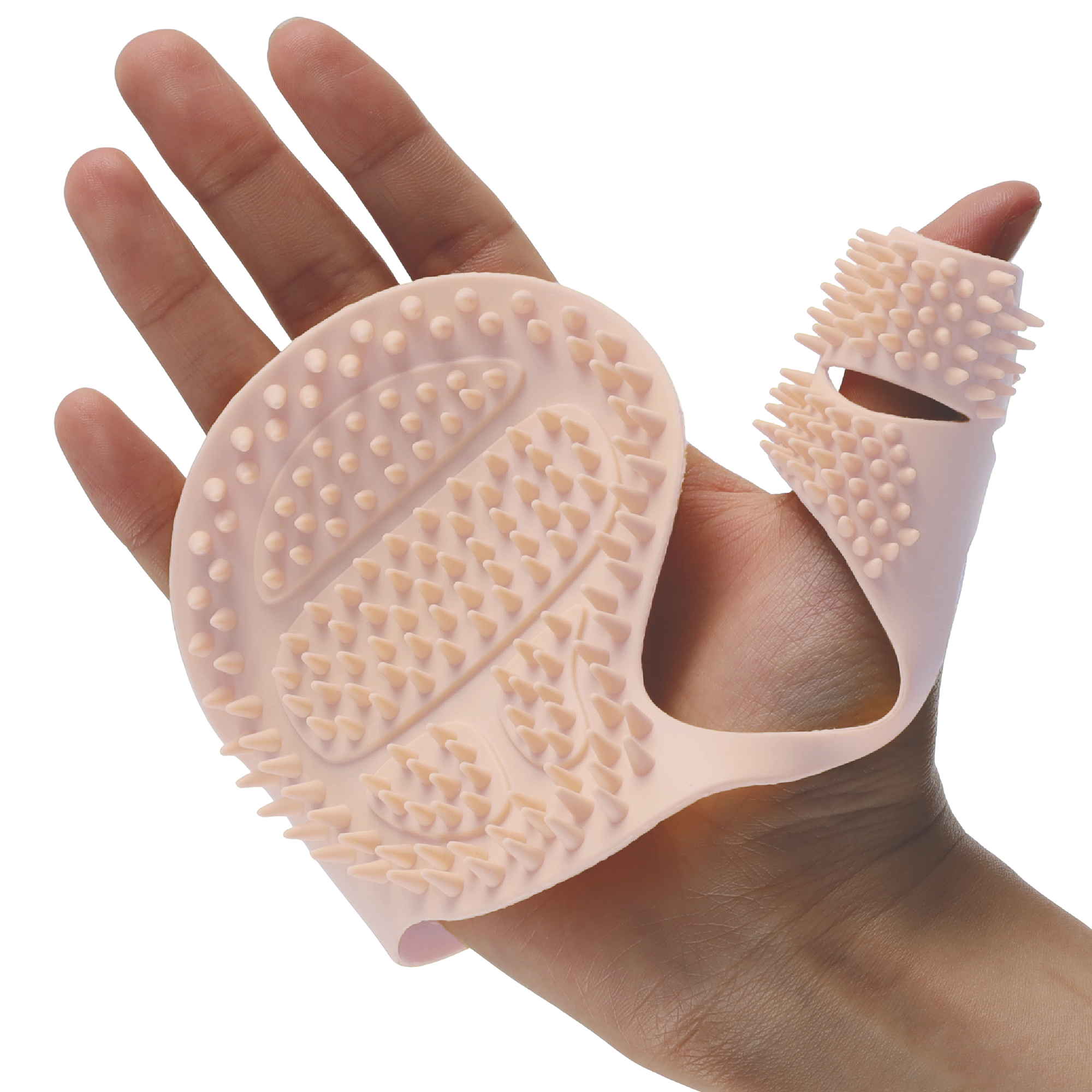 [몬도미오펫] 더콤마_강아지 목욕 장갑 고양이 그루밍 빗 마사지 브러쉬, 1개, 베이지(Beige) 21,550원