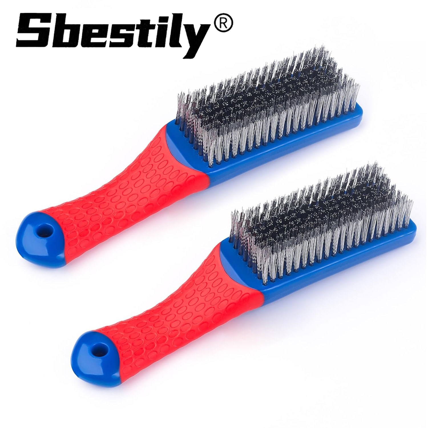 Sbestily 2pcs 입 와이어 브러시, 실리콘 손잡이 스테인리스 청소 브러시, 녹, 용접 스케일, 먼지 및 페인트 제거에 적합, 2개, 세트 12,000원