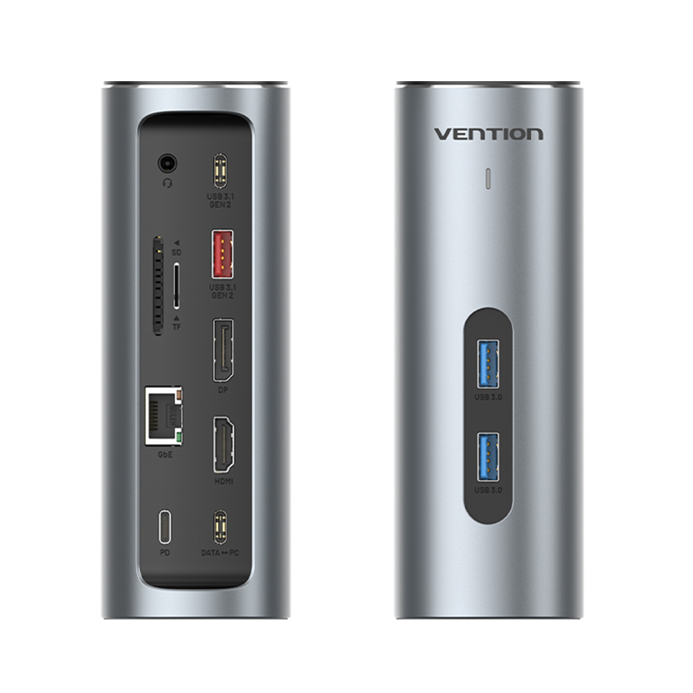 벤션 8K C타입 멀티 허브 HDMI DP MST 수직 도킹 스테이션, 메탈 그레이, 1개 129,000원