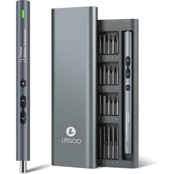 LIFEGOO 미니 전기 드라이버 62 in 1 무선 정밀 파워 48비트 세트 LED 조명 마그네틱 매트 폰 워치 카메라 노트북 PC용 충전식 수리 도구 키트 93,900원