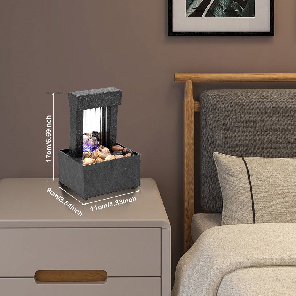 배터리 라이트 기능 분수대 작동 포함 선 미니 장식 명상 실내 가정용 탁상 분수 19,500원