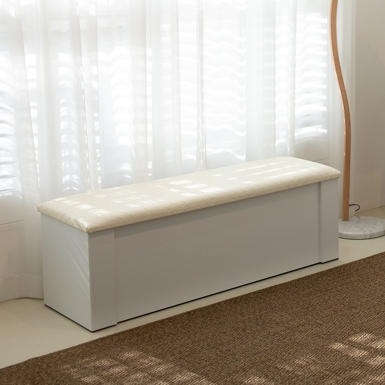 흥창가구쟁이 화이트수납쇼파 벤치쇼파 수납스툴의자, 1200화이트아이보리 73,000원