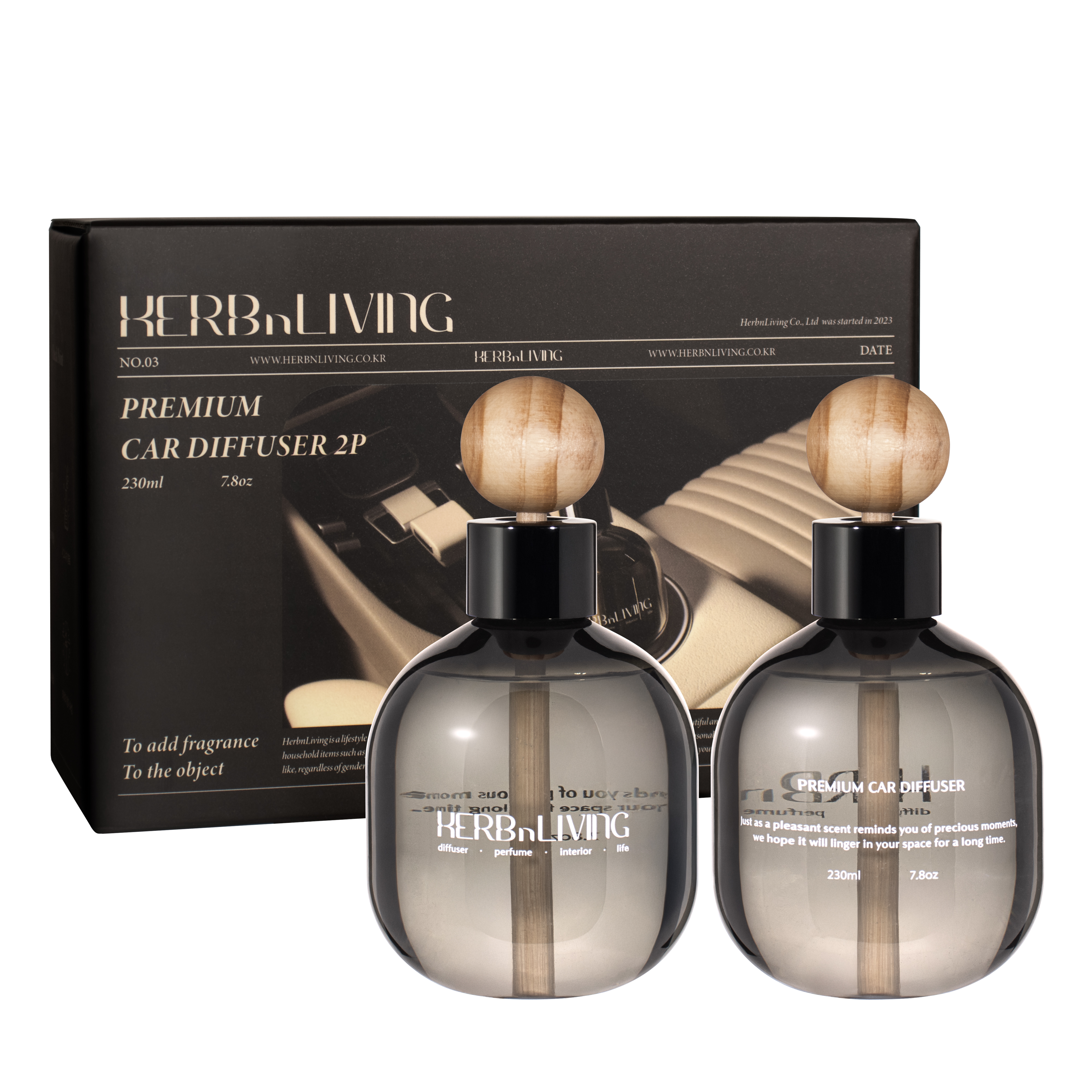 허브앤리빙 대용량 차량용 디퓨저 2p, 호텔우드, 1세트 14,800원