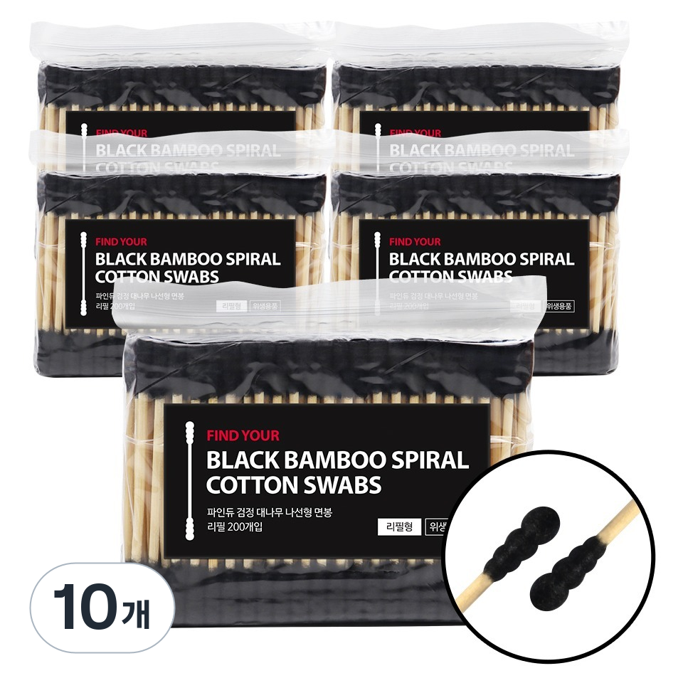 파인듀 검정 대나무 나선형 면봉 리필형 10,100원