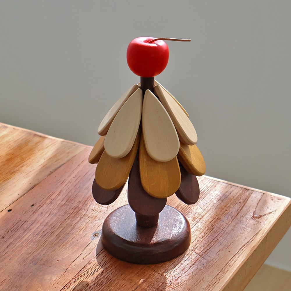 이지유 우드 트리 냄비받침 집들이선물 원목 컵받침 크리스마스 감성, 1개, 사과 15,800원