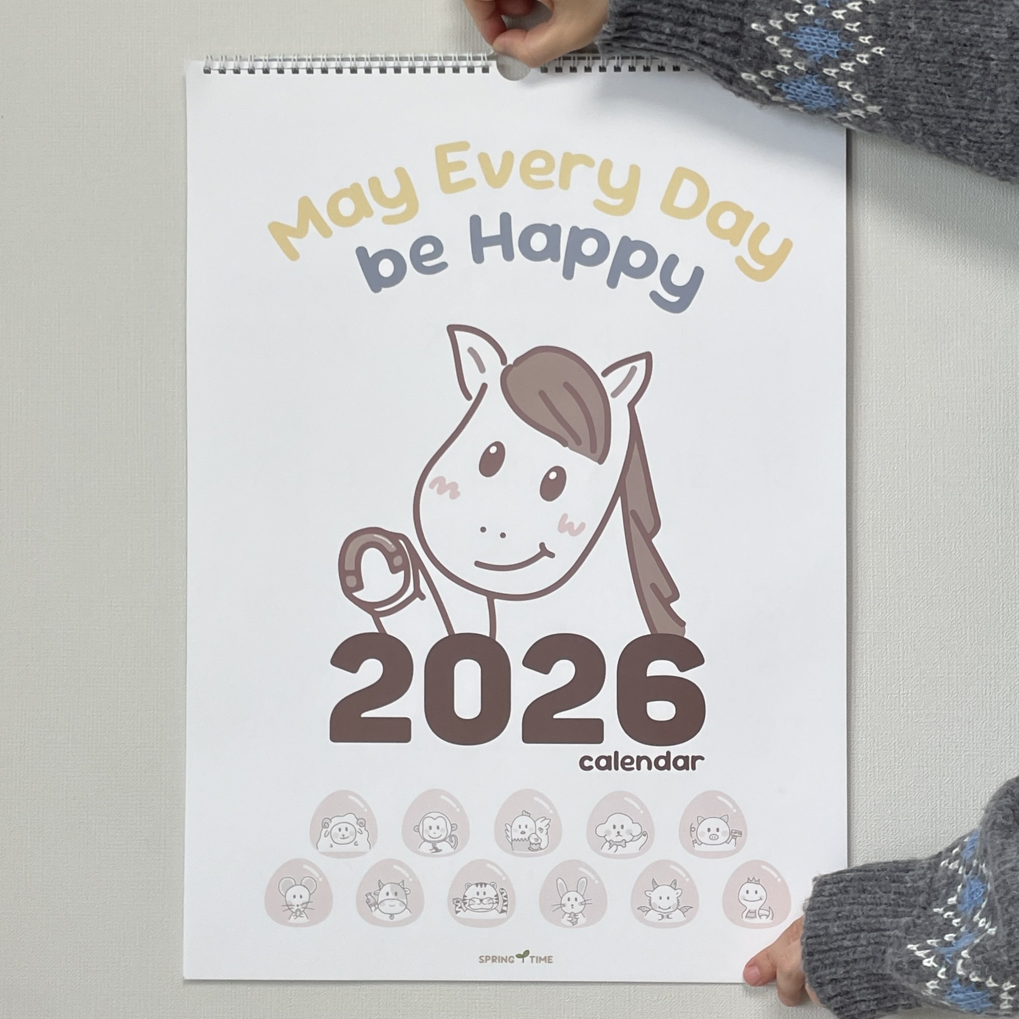 스프링타임 2026년 벽걸이 달력 대형 음력 큰달력 인테리어 레트로 카렌다 캘린더 벽달력 낱장달력 12,900원