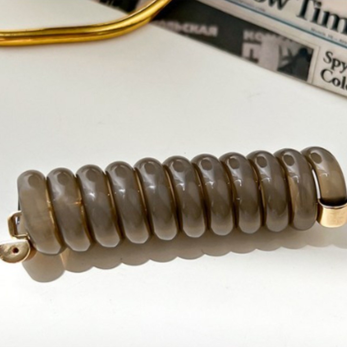 2P 포니테일 전화선 헤어끈 스프링 머리끈 자국없는 헤어 고무줄 5,900원